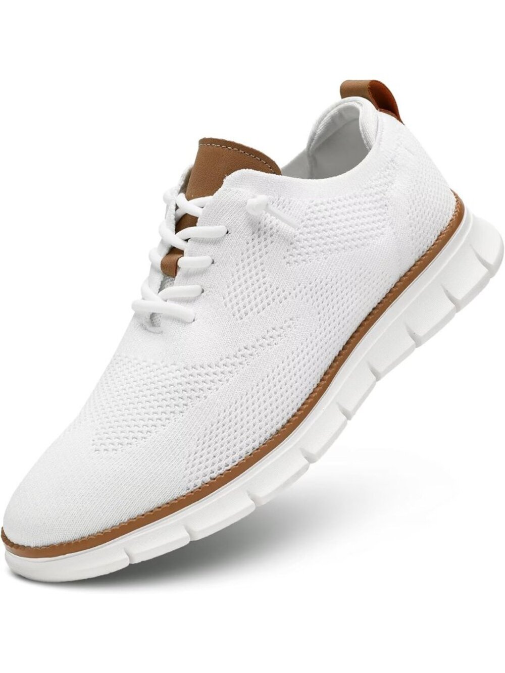 Men's White Mesh Oxfords Work Lightweight Soft Sole Casual Dress Walking Sneaker